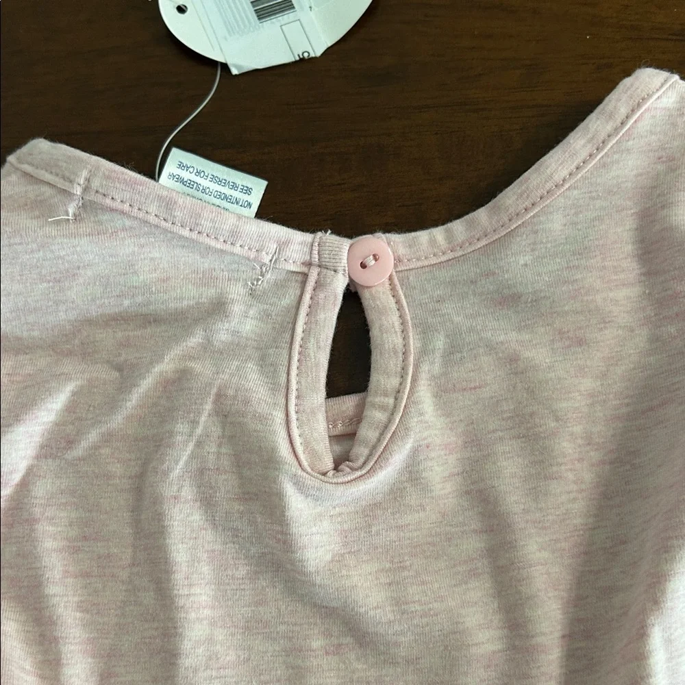 Just Blanks Charming Pink and Cream Kids Dress with Lace Trim